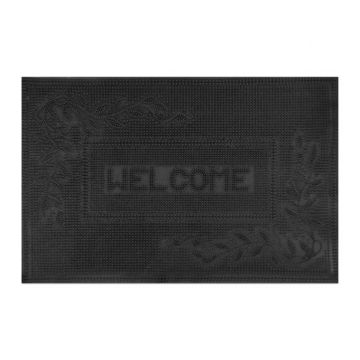 Придверный коврик резиновый "Welcome" 60х40 см., цвет чёрный.