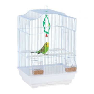 Linnupuur 49,5x35x32cm., helesinine/valge