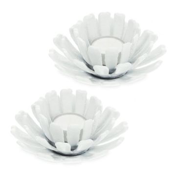 Komplektis 2 küünlajalga 13,5x6cm., valge värv