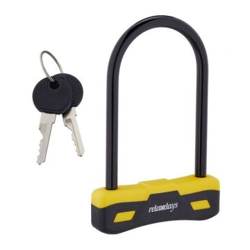 Jalgratta lukk võtmega 25,5 cm., must/kollane värv