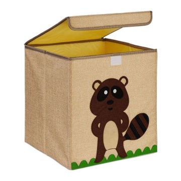 Kokkupandav kast kaanega 33x33x33cm., beež/pruun/must