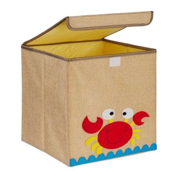 Kokkupandav kast kaanega 33x33x33cm., beež/kollane/oranž