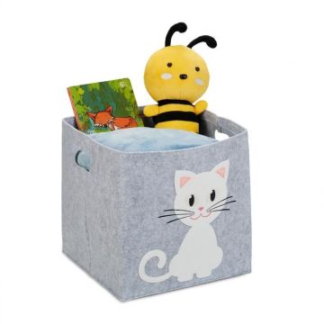 Kokkupandav kott 33x34x32cm., hall/valge/must