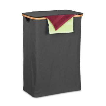 Корзина для белья 75x54x34 см, 105 л, черная/светло-коричневая