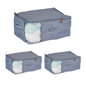 Komplektis 3 läbipaistvat kotti 28x58x45cm., halli värvi