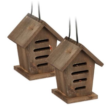 Komplektis 2 putukahotelli 17,5x14,5x12cm, pruun/must