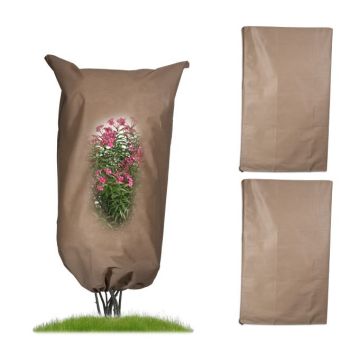 Комплект из 3 зимних чехлов для растений 140x80 см, бежевый