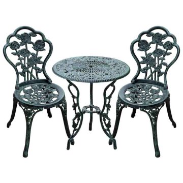 Garden furniture set with 2 chairs and a table Outsunny, dark green