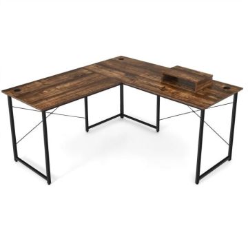 Письменный стол 150x150x74см, коричневый/черный цвет