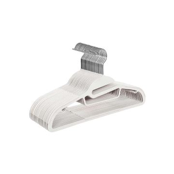 Plastikust riidepuud, 20 tk, valged