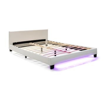 Каркас двуспальной кровати 210x145x66см, белый/чёрный цвет