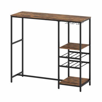 Барный стол 120x60x91,5 см, коричнево-черный