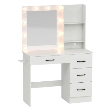 Туалетный столик с табуретом 94x40x138,5см, белого цвета