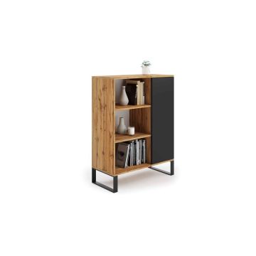 Kapp Fondi 116,4x90x40 cm, naturaalne puit/must