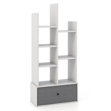 Seisev riiul 53x24x118cm, valge/hall värv