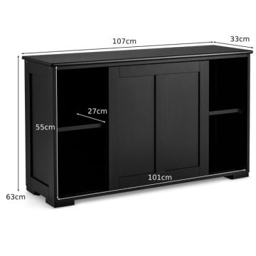 Шкаф 107x33x60см, черного цвета