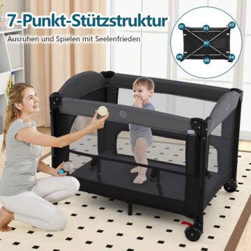 Детская кроватка 125x65x77см, черного цвета