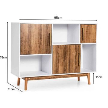 Seisev riiul 95x31x76cm, valge/ pruun värv