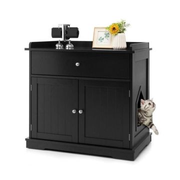Туалет для кошек 76x53x73,5см, черного цвета