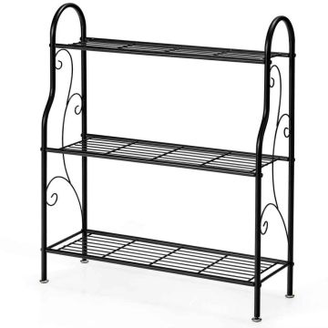 Полка для растений 72x25x85см, чёрного цвета