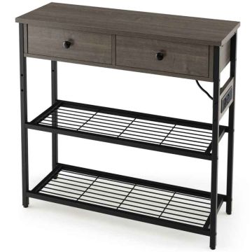 Konsoollaud 81x30x81cm, tumehall/must