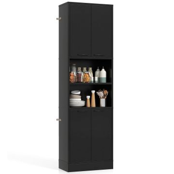 Кухонный шкаф 56x30x190 см, черного цвета