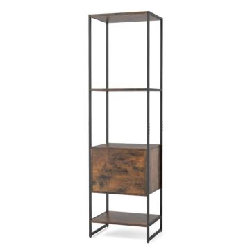 Напольная полка 45x35x160см, коричневый/чёрный цвет