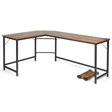 Письменный стол 168x125x74см, коричневый/чёрный цвет