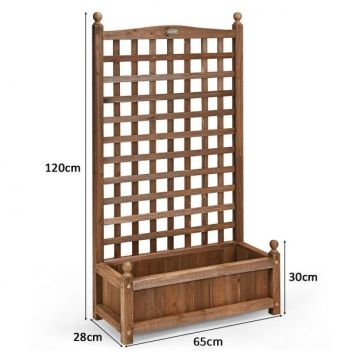 Поднятая грядка 64,5x28x120см, коричневого цвета