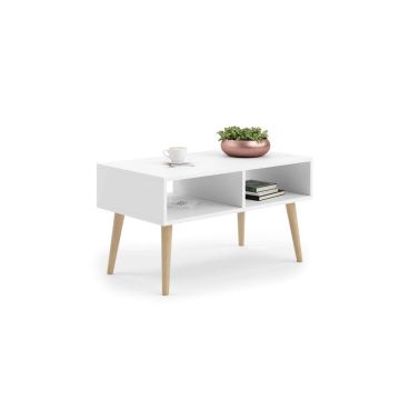 Skandinaavia stiilis kohvilaud Sandi 90x55x50cm, valge