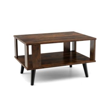 Журнальный столик 70x50x41 см, коричневый/черный
