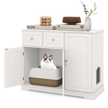 Туалет для кошек 100x45x80см, белого цвета
