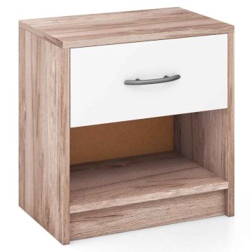 Прикроватная тумбочка 38,5x28x40,5см, светло-коричневого/белого цвета