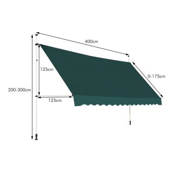 Маркиза 400x175x300см, зелёного цвета