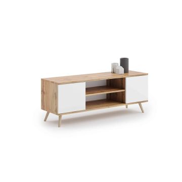 TV-laud Focus RTV 155x50x40 cm, naturaalne puit / valge