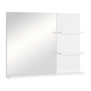 Bathroom mirror with shelf Kleankin 60x10x48cm., white