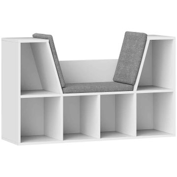 Bookshelf Homcom 105x30x63cm., white/gray