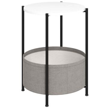 Coffee table Homcom 44x44x56cm., white/gray