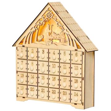 Advendikalender Homcom 26,6x6x30cm., helepruun
