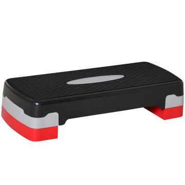 Аэробическая степ-платформа, высота 10/15 см, чёрный/серый/красный, 68 × 15 × 29 см