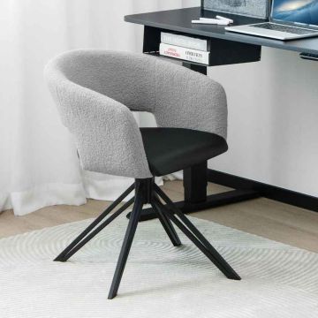 360° swivel accent armchair, Grey, 56 × 54.5 × 72 cm
