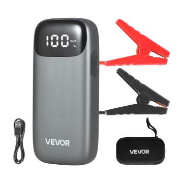 Aku käivitusseade VEVOR H26, 6000 A, 12 × 21 × 9,6 cm