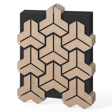 Acoustic wall panels, 4 pcs., 27 slats, 83 × 65 cm