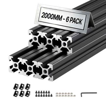 Alumiiniumprofiilide komplekt VEVOR 2020T, 6 tk, 20 × 20 × 200 cm