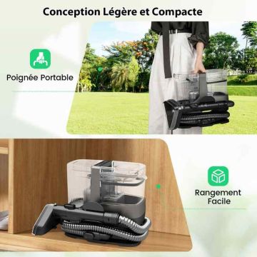 Upholstery and carpet cleaner, 4 cleaning modes, 30 × 16.5 × 28 cm