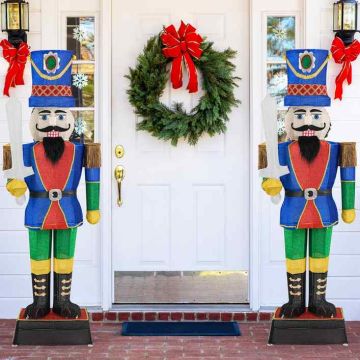 Lighted 3D Nutcracker Soldier, 110 LED Lights, 64 × 184 cm