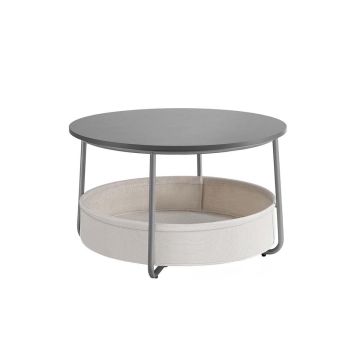Round coffee table VASAGLE, with storage compartment, Ø 75 × 45 cm