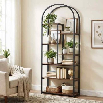 Arched bookshelf, 7 shelves, 70 × 30 × 181.5 cm