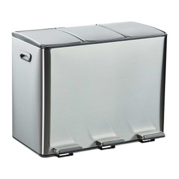 Jäätmete sorteerimiskast Relaxdays, 3 sektsiooni, igaüks 15 l, 61 × 46,5 × 37 cm