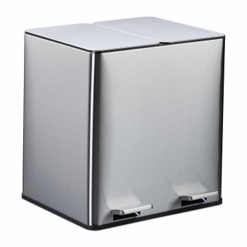 Jäätmete sortimise prügikast Relaxdays, 2 × 15 l, 40 × 42 × 36,5 cm